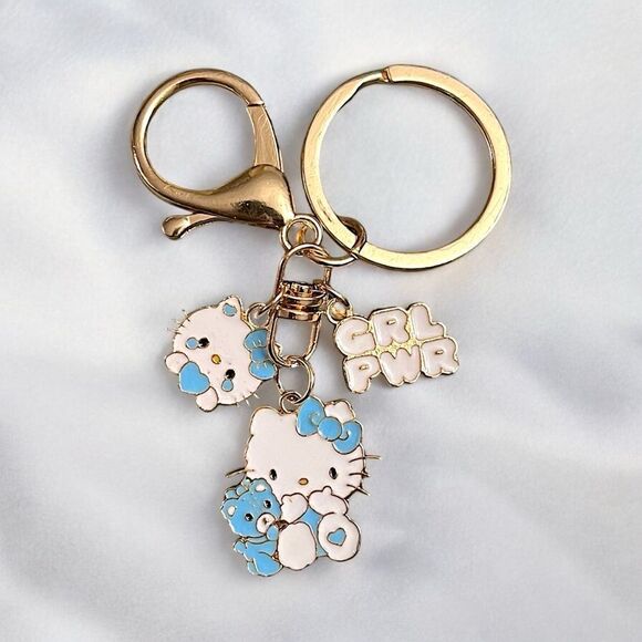 Accessories - Hello Kitty Girl Power Blue Multi Charm Keychain NWT